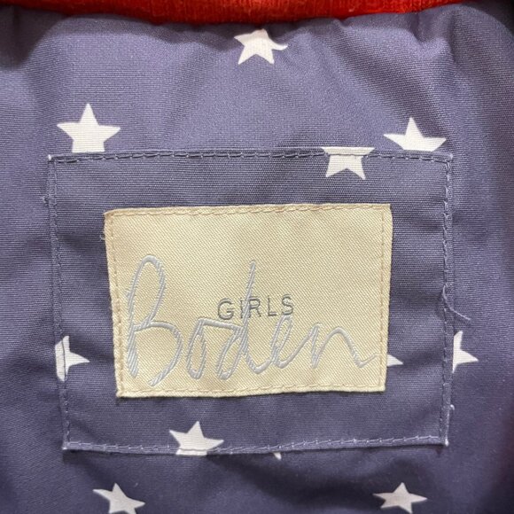 Girls Boden Coat Kids Size 6-7 Purple with Stars & Matching Gloves - Picture 4 of 16